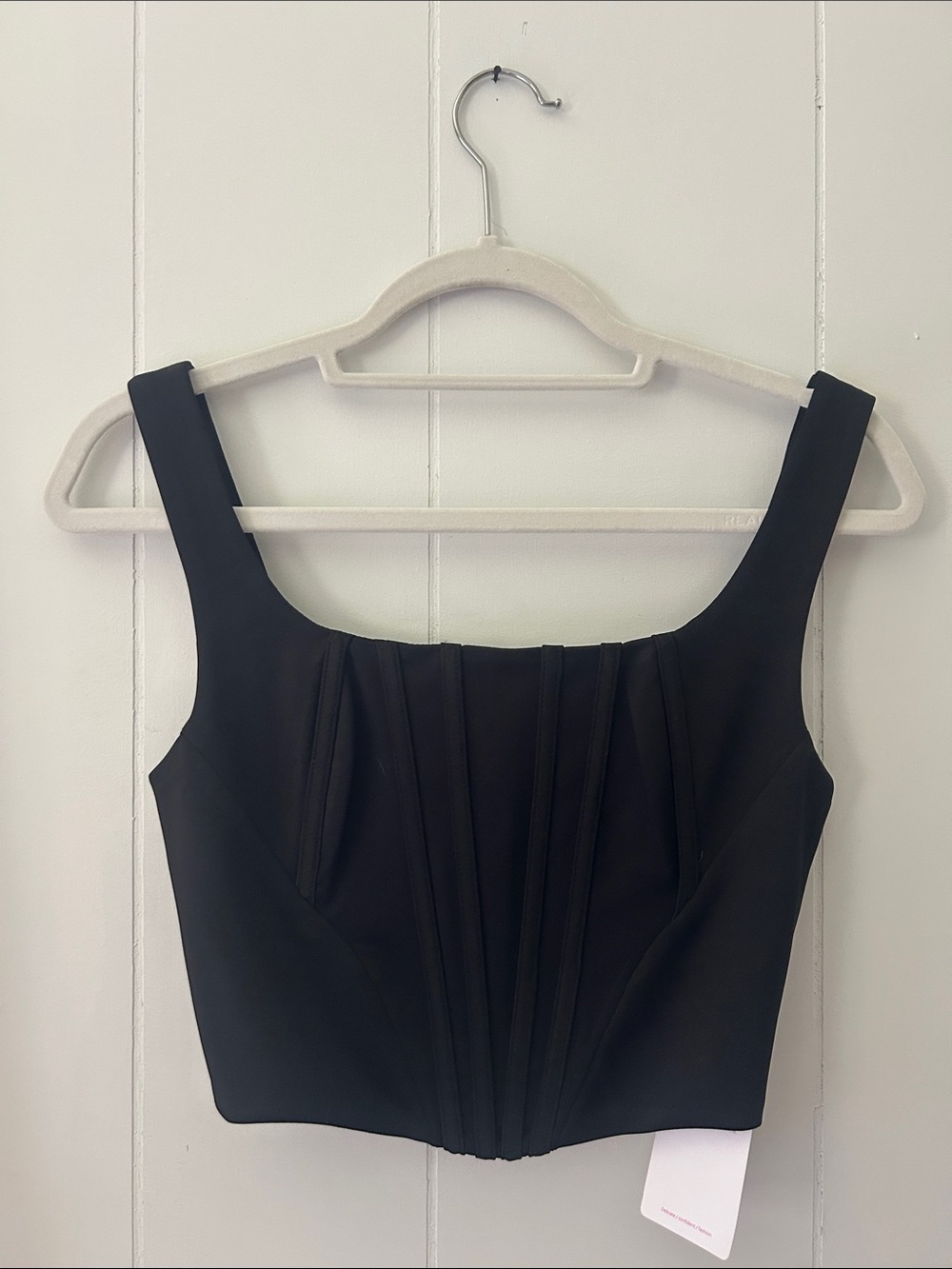 SHEIN Black Structured Corset Crop Top